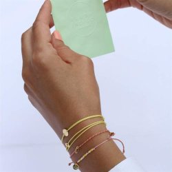 Blush Indigo: Armbnd - Darling Disc Gold - Soft Yellow